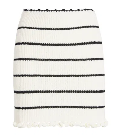 Claudie Pierlot Knitted Striped Mini Skirt In White