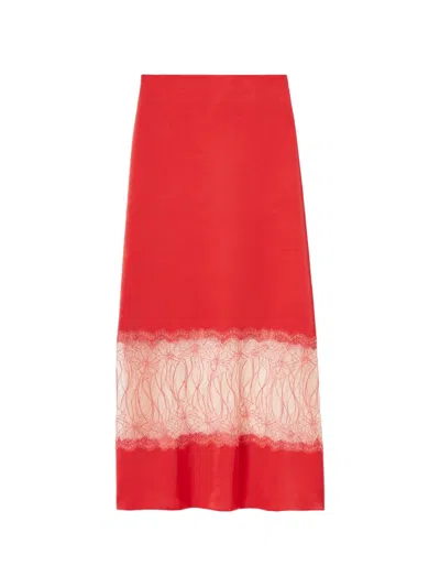 Claudie Pierlot Lace A-line Skirt In Red