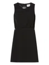 Claudie Pierlot Womens Black Sleeveless Lace-trim Stretch-woven Mini Dress In Black