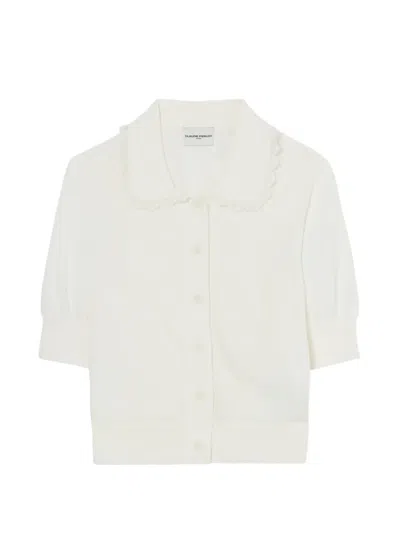 Claudie Pierlot Lace Knit Cardigan In White