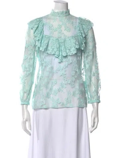Pre-owned Claudie Pierlot Lace Pattern Long Sleeve Blouse In Multi