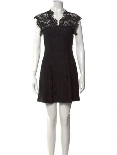 Pre-owned Claudie Pierlot Lace Pattern Mini Dress In Black