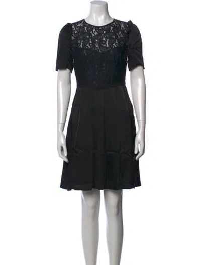 Pre-owned Claudie Pierlot Lace Pattern Mini Dress In Black