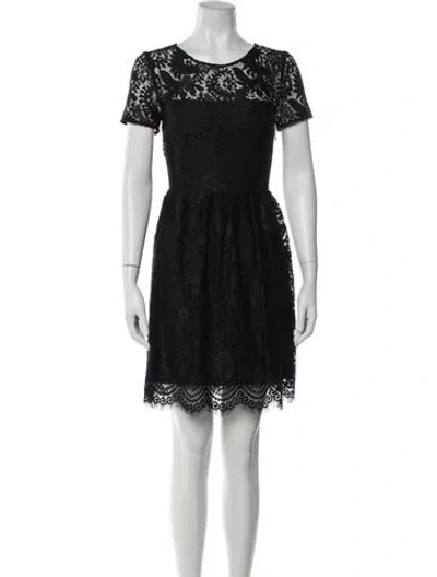 Pre-owned Claudie Pierlot Lace Pattern Mini Dress In Black