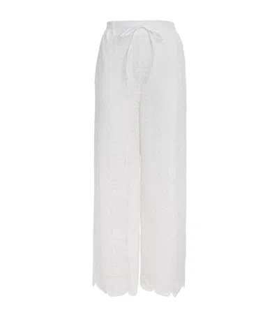 Claudie Pierlot Lace Wide-leg Trousers In White