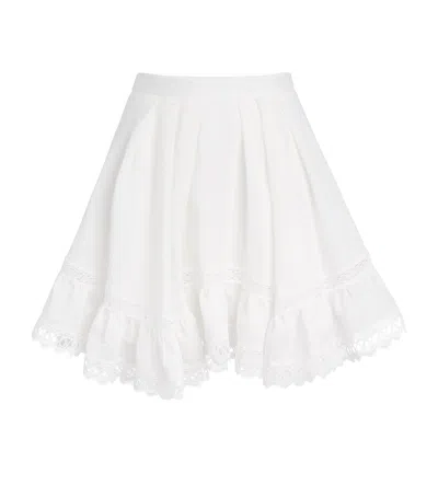 Claudie Pierlot Lace-trim Mini Skirt In White