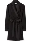 Claudie Pierlot Womens  Lapel-collar Tie-waist Woven Mini Dress In Black