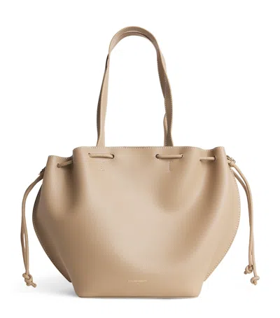 Claudie Pierlot Leather Alban Tote Bag In Neutral