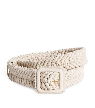 Claudie Pierlot Leather Braided Belt In Neutral