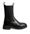 Claudie Pierlot Womens  Elasticated-side Mid-height Leather Chelsea Boots In Black