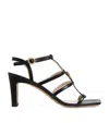 Claudie Pierlot Leather Heart Heeled Sandals 75 In Black