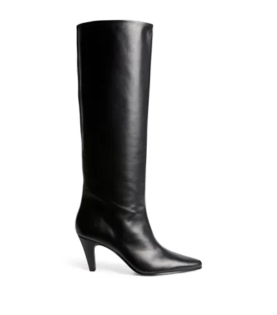 Claudie Pierlot Leather Heeled Boots 75 In Black