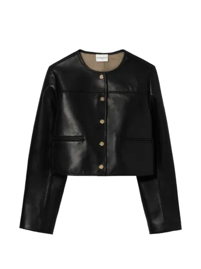 Claudie Pierlot Leather Jacket In Black