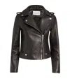 Claudie Pierlot Biker-collar Leather Jacket In Black