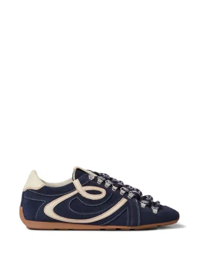 Claudie Pierlot Leather Lace-up Fastening Sneakers In Blue