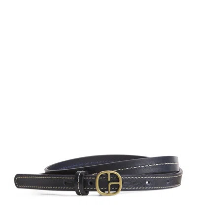 Claudie Pierlot Leather Logo Belt In Blue