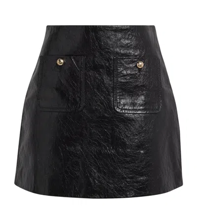 Claudie Pierlot Leather Mini Skirt In Black