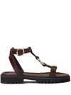 Claudie Pierlot Leather Sandals In Bruns