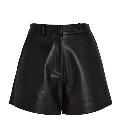 Claudie Pierlot Leather Shorts In Black