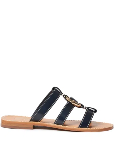 Claudie Pierlot Leather Slides In Bleus