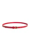 Claudie Pierlot Leather Topstitched Belt In Red