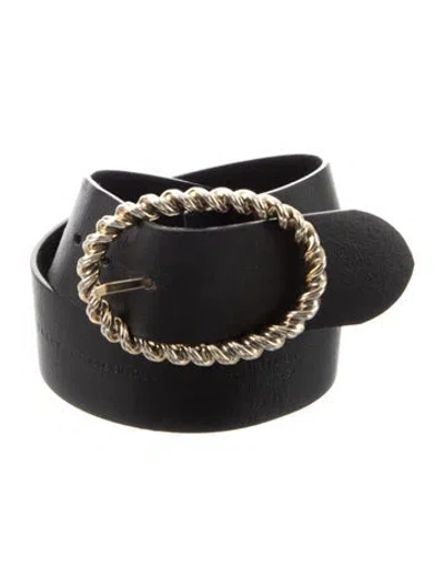 Pre-owned Claudie Pierlot Leather Waist Belt In Black