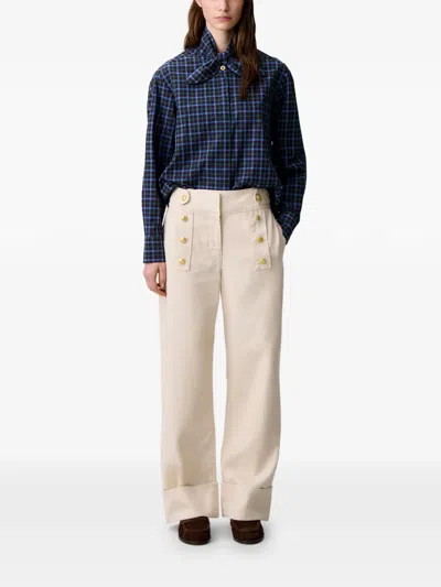Claudie Pierlot Light Denim Wide-leg Jeans In Neutral