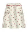 Claudie Pierlot Linen Floral-embellished A-line Mini Skirt