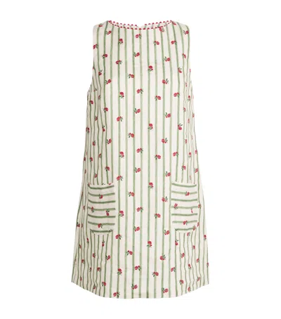 Claudie Pierlot Linen Floral Stripe Mini Dress