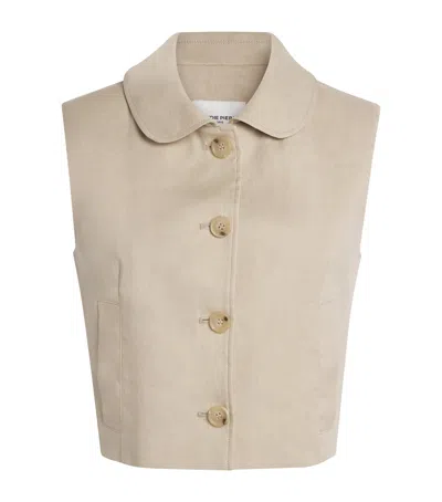 Claudie Pierlot Linen-blend Sleeveless Jacket In White