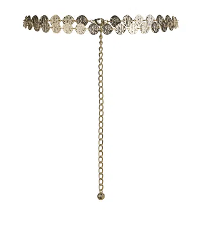 Claudie Pierlot Logo Embossed Chain Belt In Gold