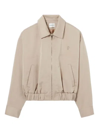 Claudie Pierlot Logo-embroidered Zip-up Jacket In Pink