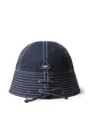 Claudie Pierlot Organic Cotton Embroidered Bucket Hat In Blue