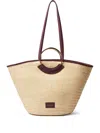 Claudie Pierlot Womens Rouges Metal-handle Raffia Tote Bag In Neutrals
