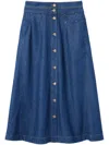 CLAUDIE PIERLOT LONG DENIM SKIRT