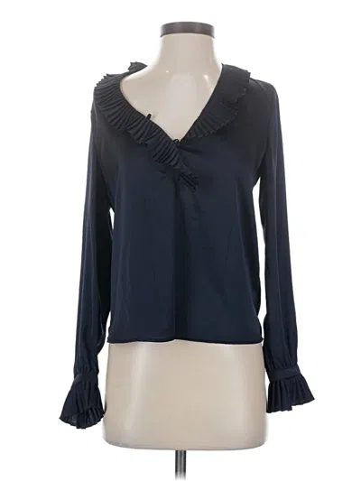 Pre-owned Claudie Pierlot Long Sleeve Blouse In Blue