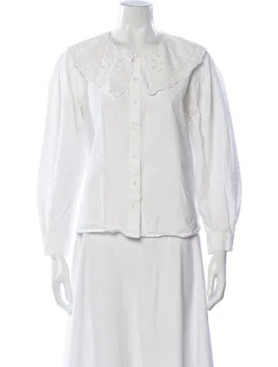 Pre-owned Claudie Pierlot Long Sleeve Blouse In Neutral