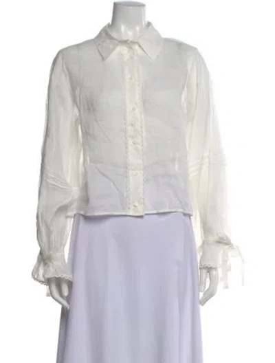 Pre-owned Claudie Pierlot Long Sleeve Blouse W/ Tags In White