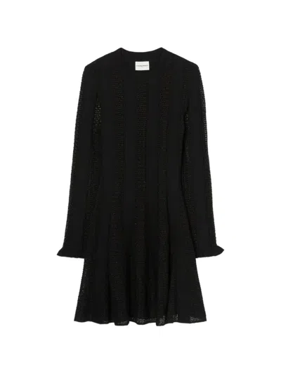 Claudie Pierlot Lurex Knitted Skater Dress In Black