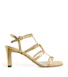 Claudie Pierlot Metallic Leather Heart Heeled Sandals 75 In White