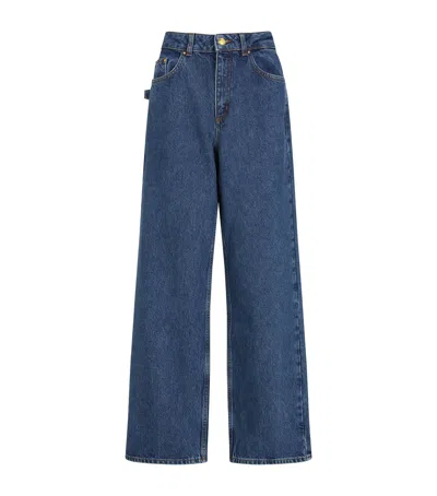 Claudie Pierlot Mid-wash Straight Jeans In Blue