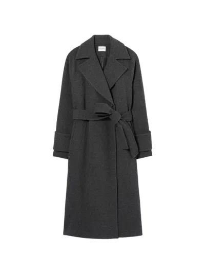 Claudie Pierlot Mid-length Wool-blend Coat In Gray