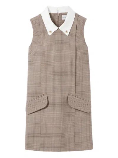 Claudie Pierlot Mini Checked Dress In Gray