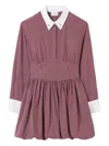 Claudie Pierlot Womens Burgundy Print Checked Contrast-collar Cotton-poplin Mini Dress In Red
