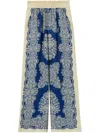 Claudie Pierlot Printed Wide-leg Trousers In Blue