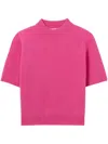 Claudie Pierlot Womens Short-sleeved Cropped Wool Jumper Roses In Pink