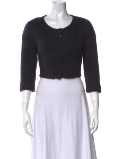 Pre-owned Claudie Pierlot Mohair Crew Neck Sweater In Black