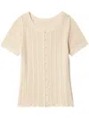 Claudie Pierlot Open-knit Blouse In Neutrals
