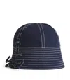Claudie Pierlot Organic Cotton Embroidered Bucket Hat In Blue