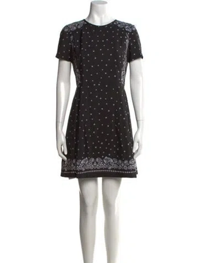 Pre-owned Claudie Pierlot Paisley Print Mini Dress In Black